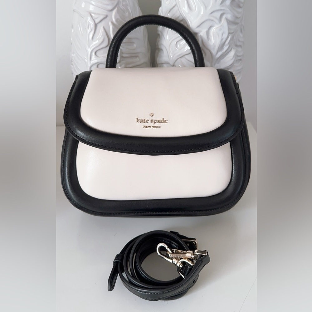 kate spade Black & Cream Mini Top-Handle Crossbody Bag